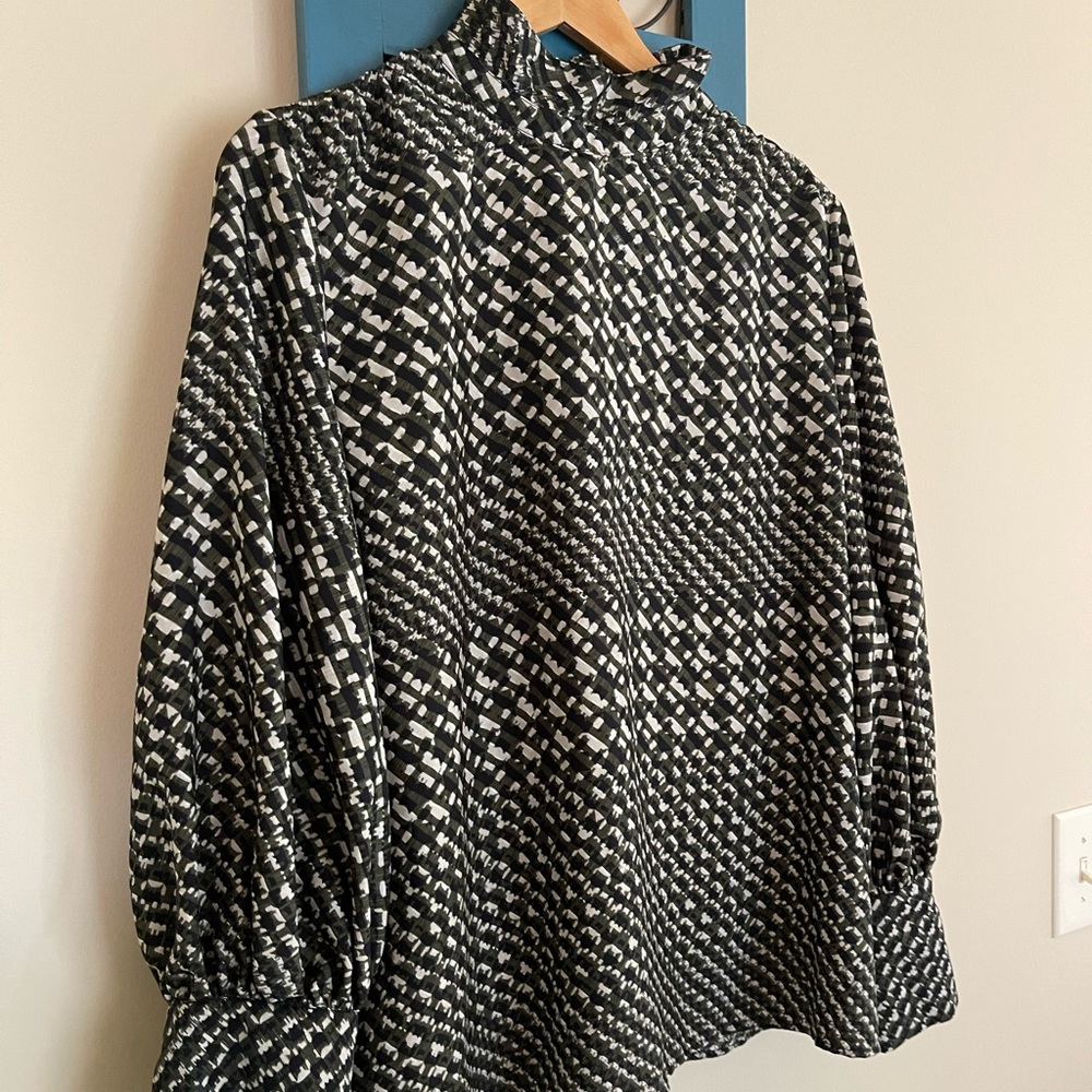 NWT 🏷 | Who What Wear Layered Houndstooth Blouse | Size XL